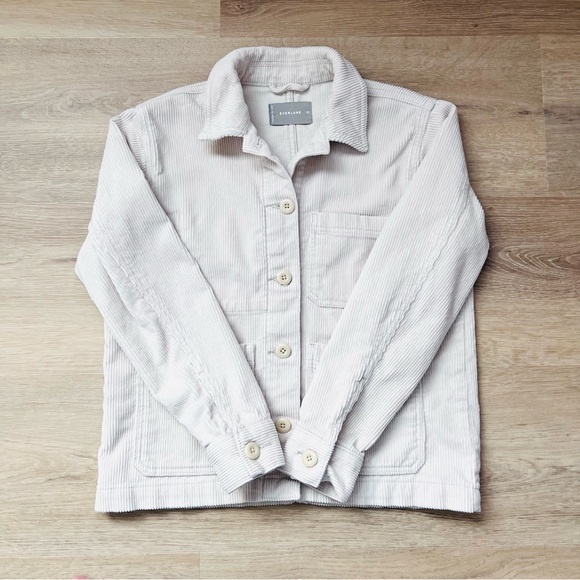Everlane Jackets & Blazers - Everlane Corduroy Chore Jacket XS Stone Beige Classic Button Front Patch Pockets